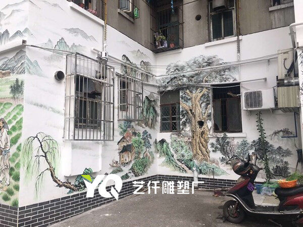 彩绘墙画